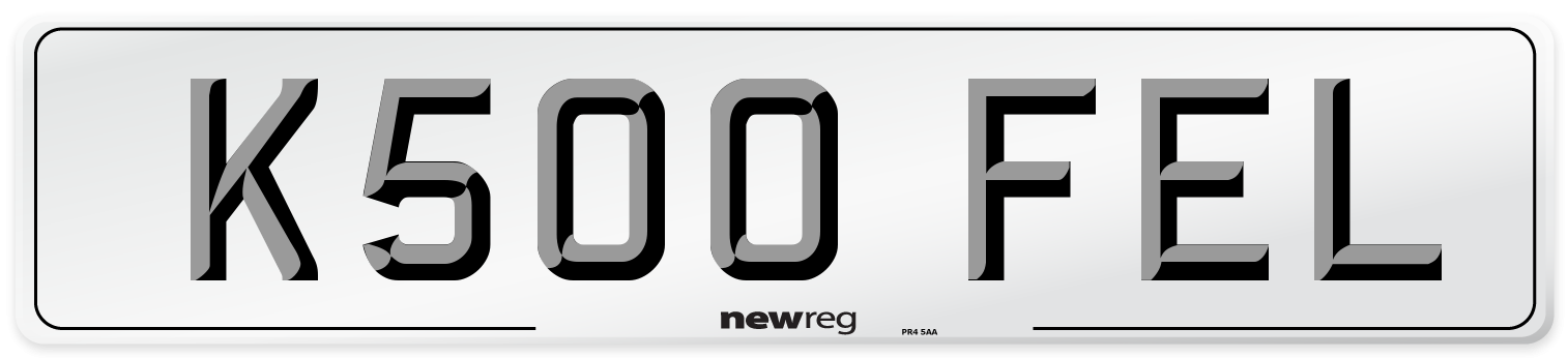 K500 FEL Number Plate from New Reg